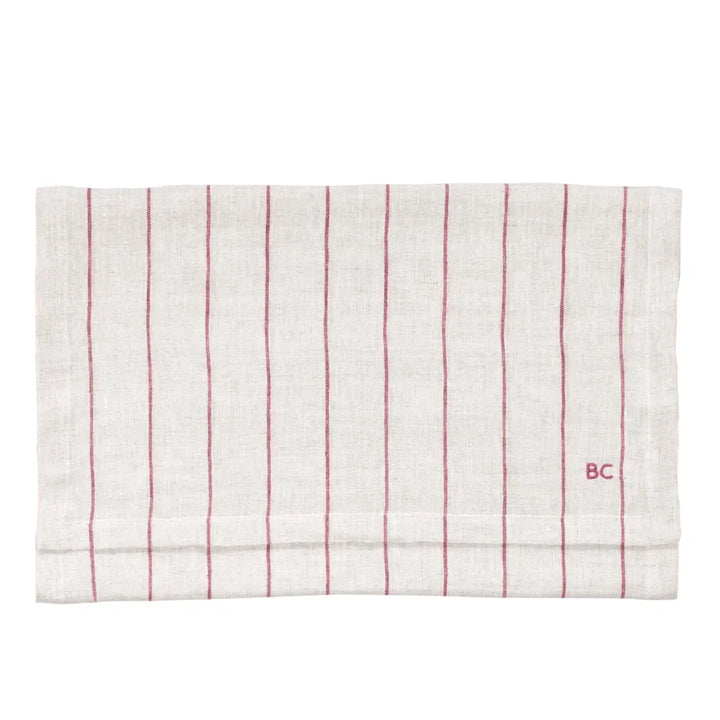 Bastion Collections - Tischläufer gestreift Beige/Beere 50 x 160 cm