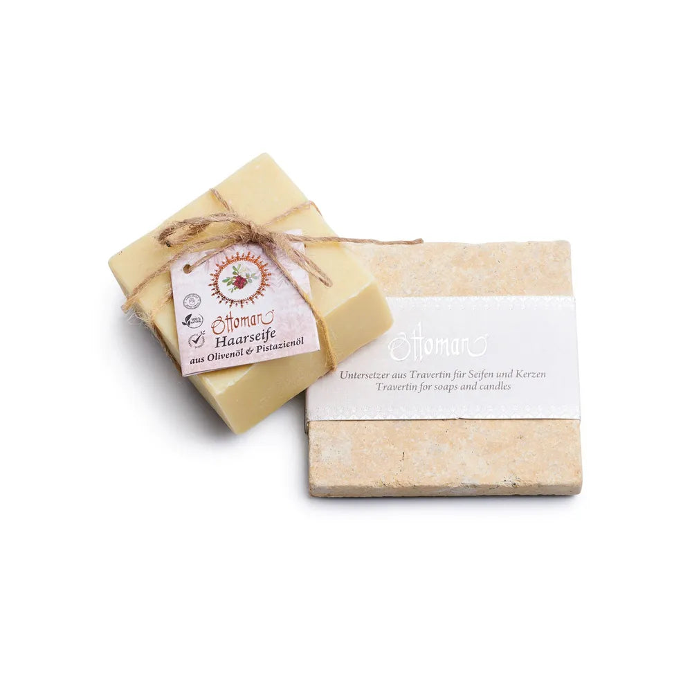 Ottoman - Travertin-Seifenset mit Naturseife