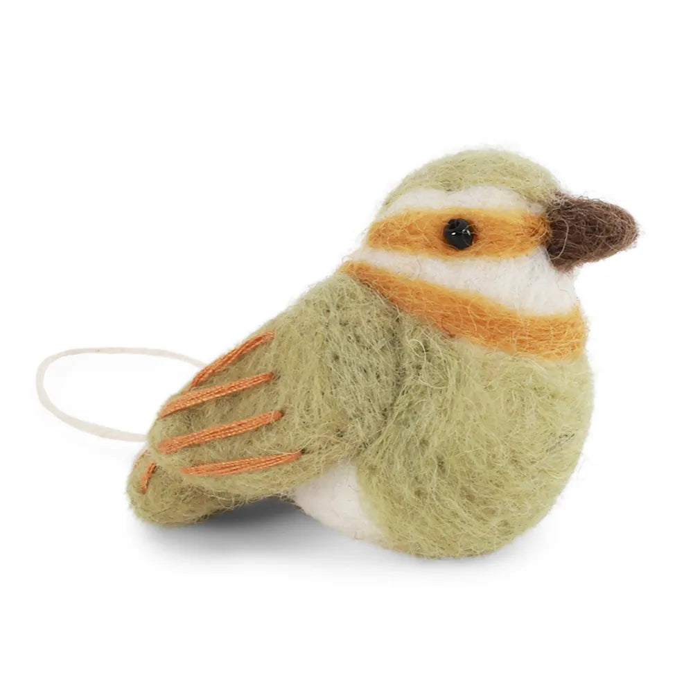 Gry & Sif - Vogel Spinus Filz - Hellgrün