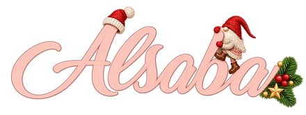 Alsaba – Weihnachtslogo mit kletterndem Wichtel