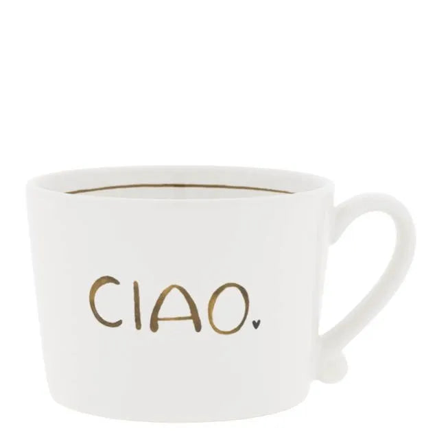 Bastion Collections Steingut-Tasse CIAO Weiß