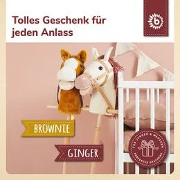 Bieco Steckentiere mit Holzrädern – Ginger, Fine &amp; Mika — Pferd Ginger