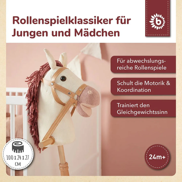 Bieco Steckentiere mit Holzrädern – Ginger, Fine &amp; Mika — Pferd Ginger