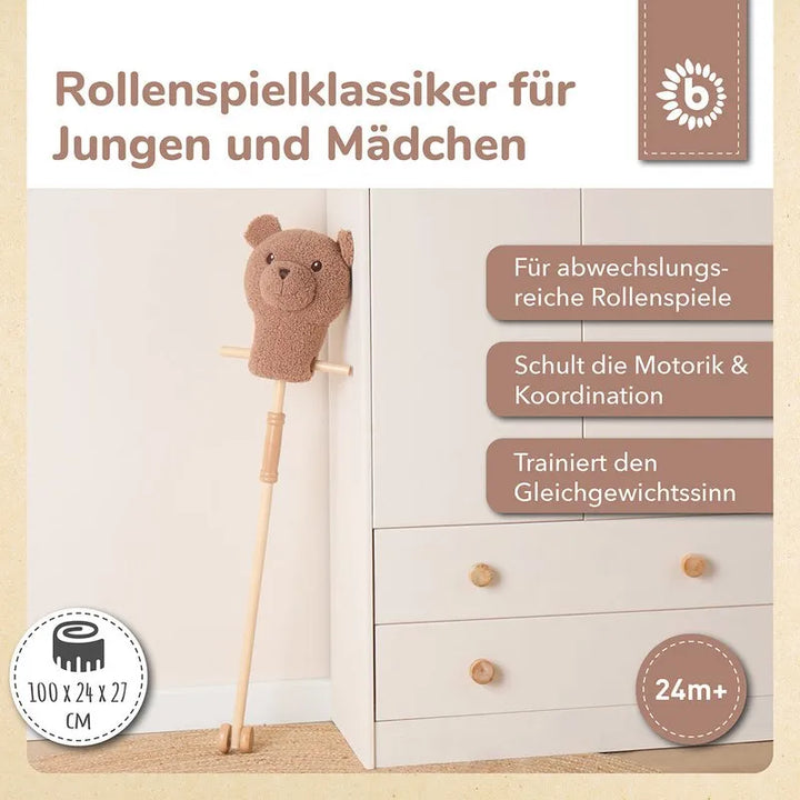 Bieco Spielwaren Stofftier Steckentier Bär Mika Holz