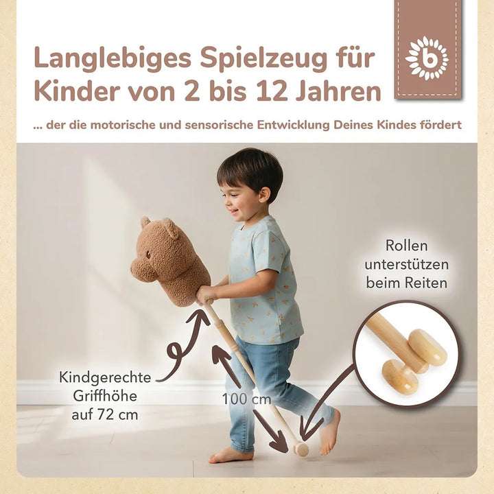 Bieco Spielwaren Stofftier Steckentier Bär Mika Holz