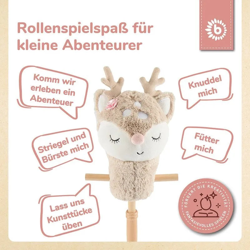 Bieco Spielwaren Steckentier Reh Ella mit Holzrädern
