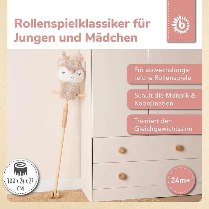 Bieco Spielwaren Steckentier Reh Ella mit Holzrädern