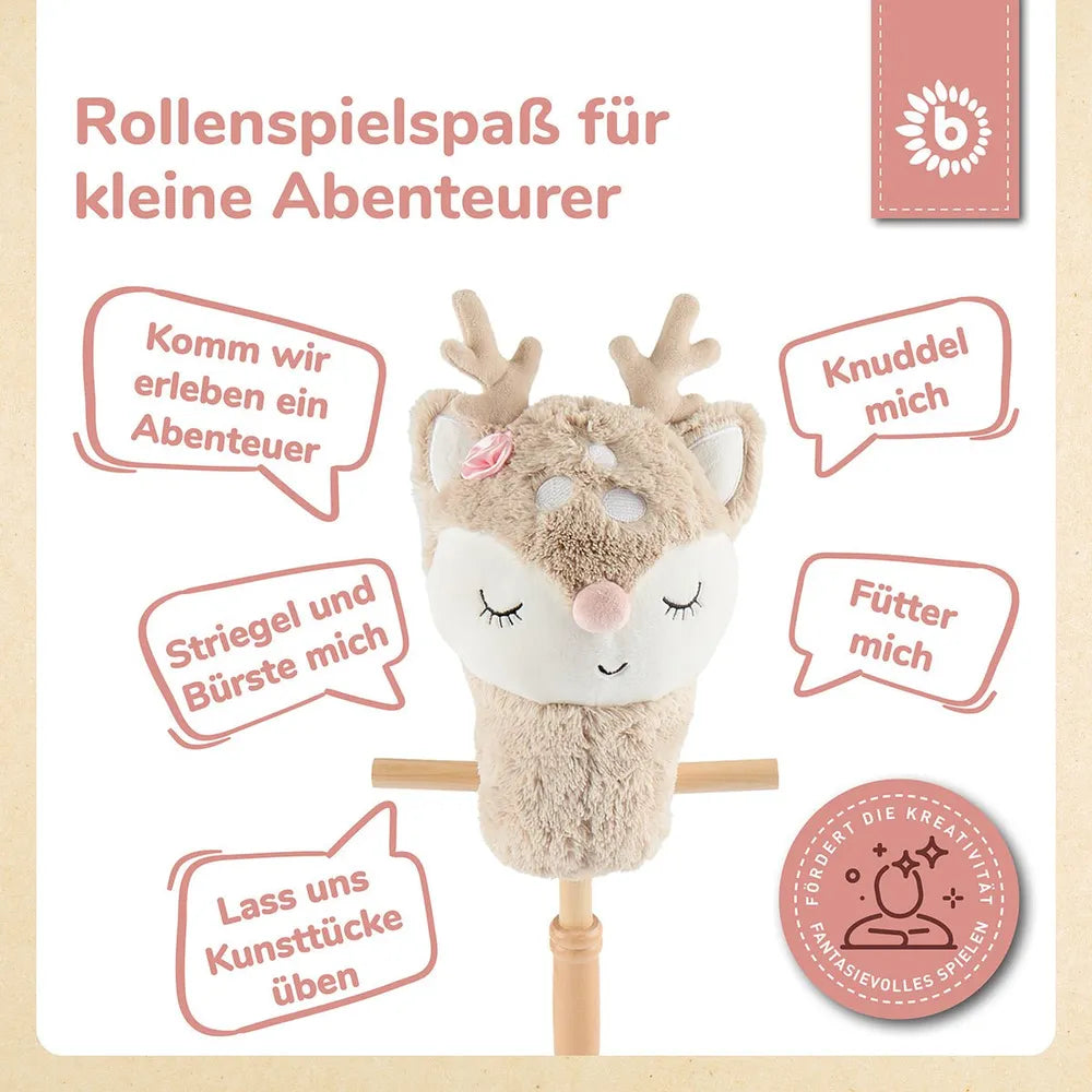 Bieco Spielwaren Steckentier Reh Ella mit Holzrädern