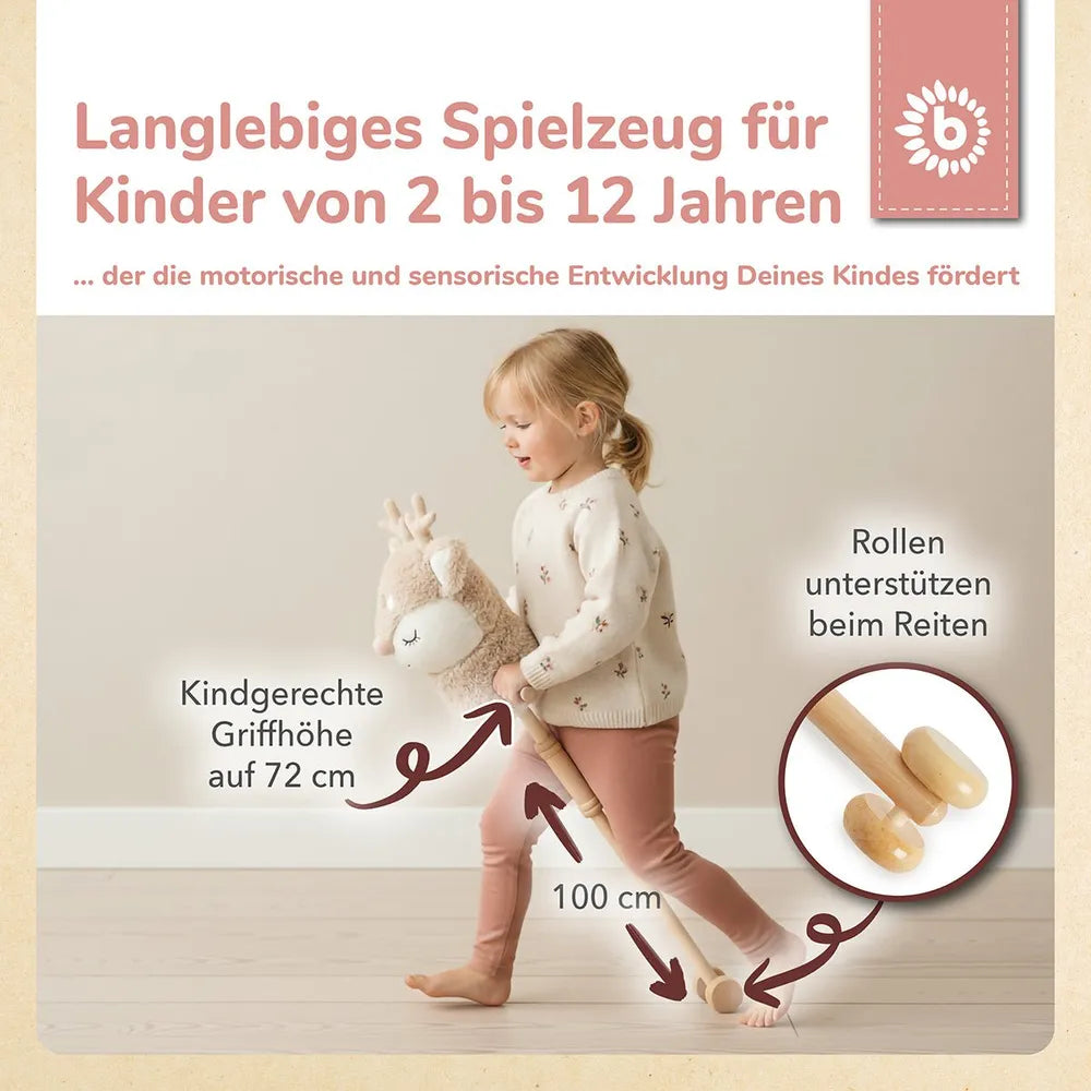 Bieco Spielwaren Steckentier Reh Ella mit Holzrädern