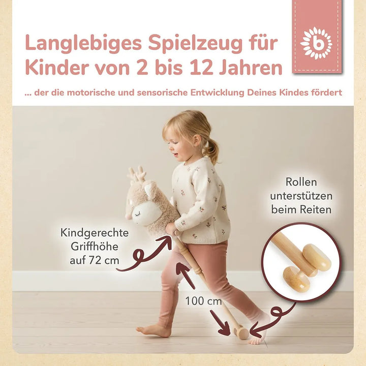 Bieco Spielwaren Steckentier Reh Ella mit Holzrädern