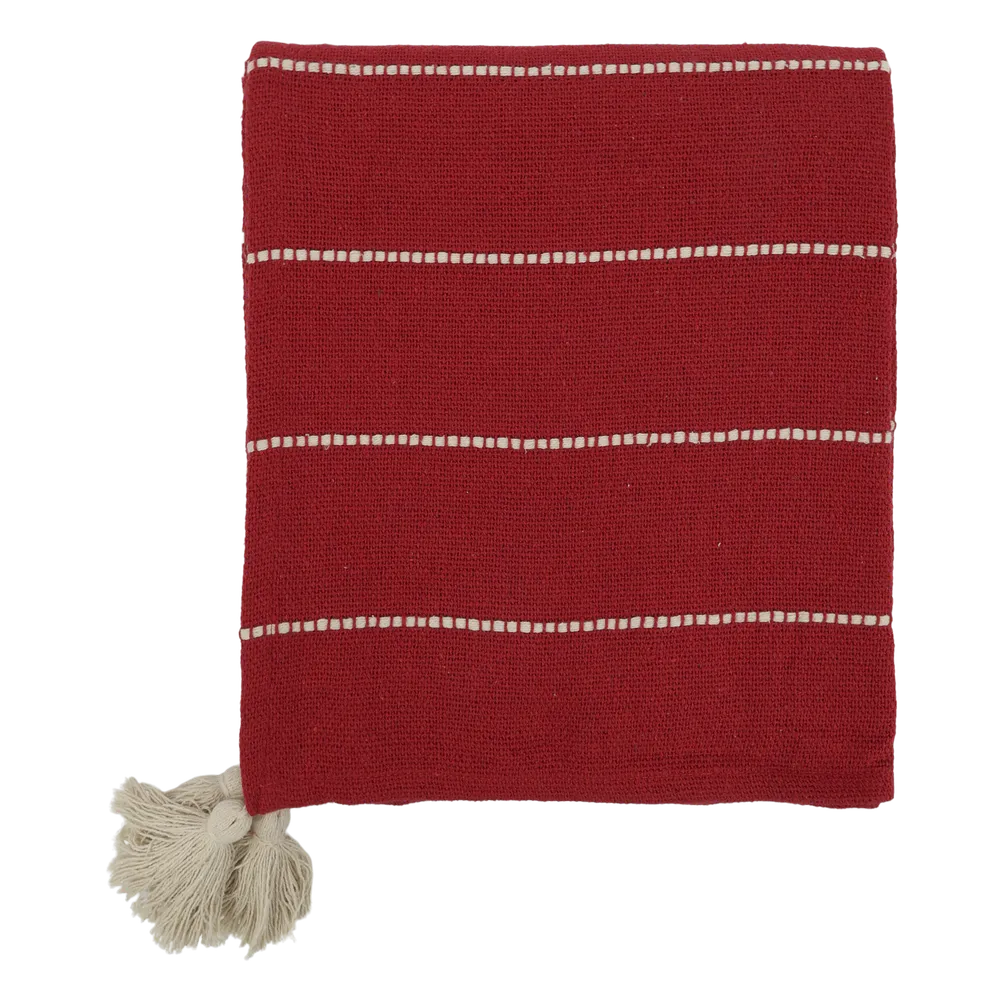 Chic Antique Plaid Aix Garnüberschuss Quasten Cherry