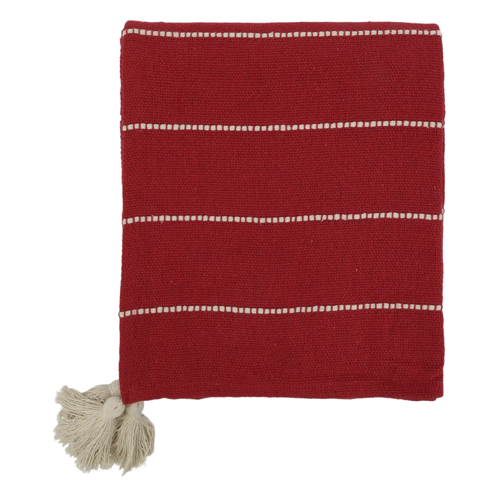 Chic Antique Plaid Aix Garnüberschuss Quasten Cherry