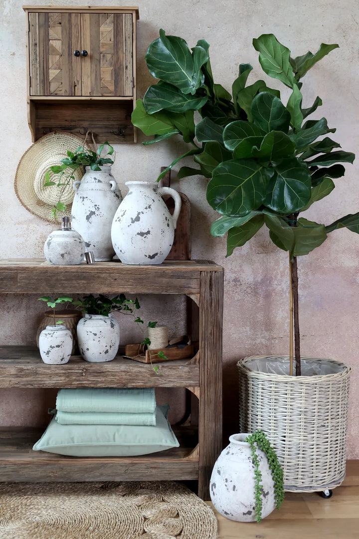 Chic Antique - Weiden-Übertopf Set Natur