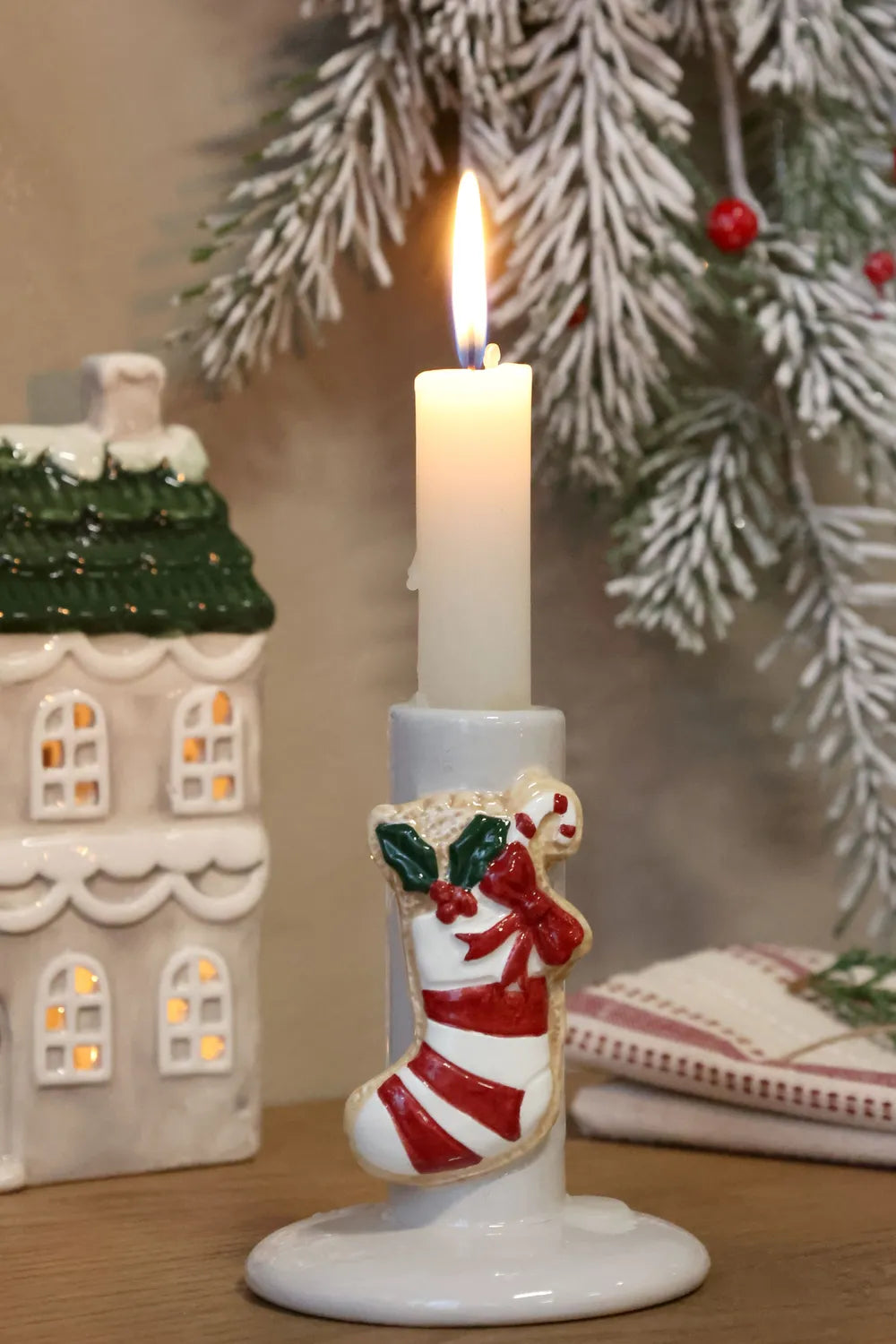 Chic Antique Kerzenständer Weihnachtsstrumpf Dolomit