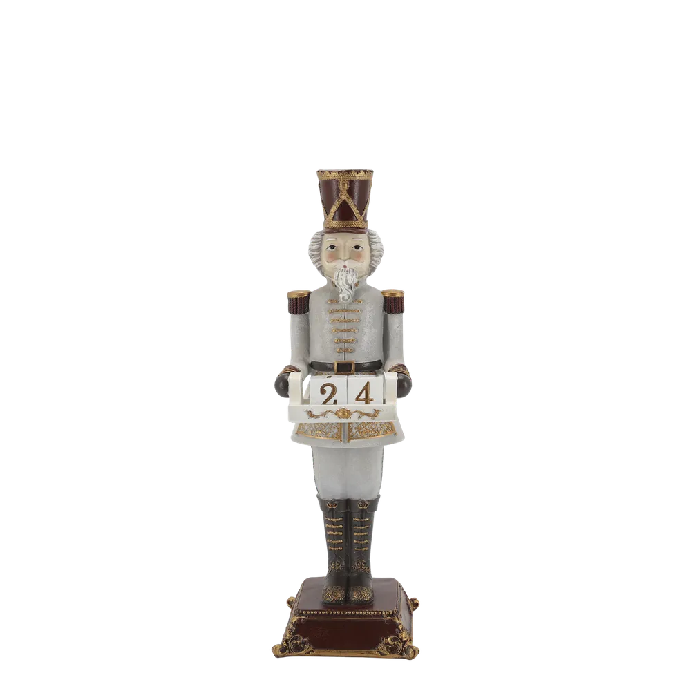 Chic Antique Nussknacker Figur Blockkalender 31,5 cm