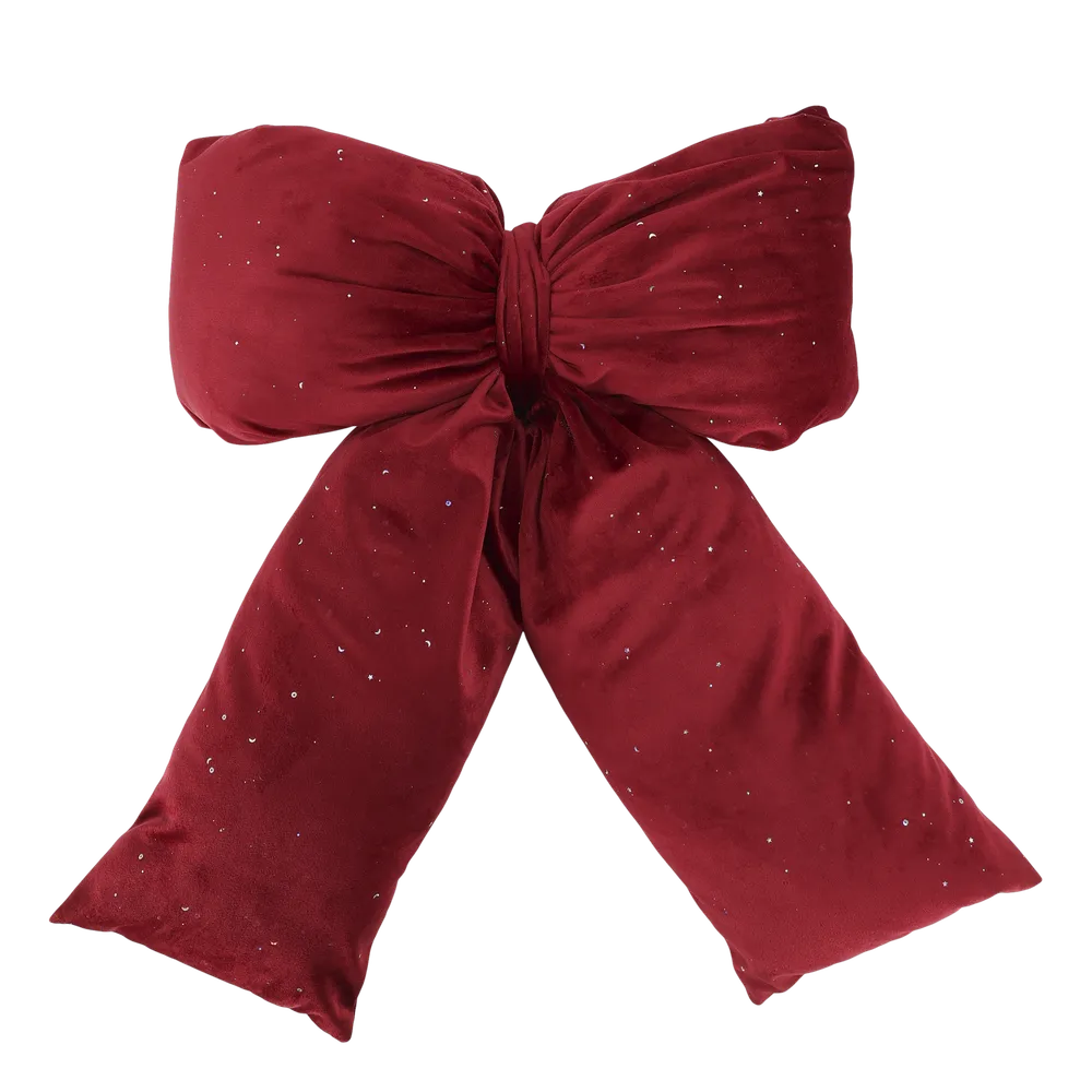 Chic Antique Dekoschleife aus Velours mit Glitzer