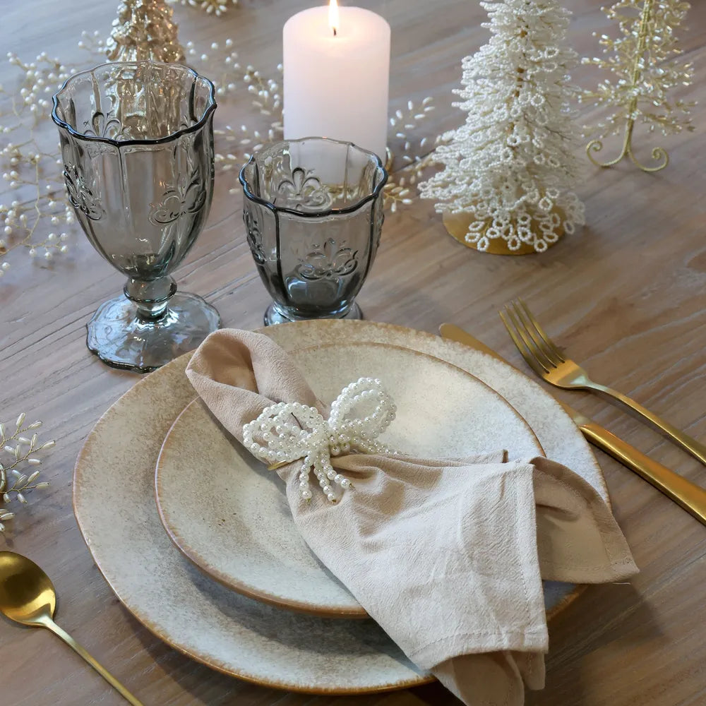 Chic Antique Handgemachter Serviettenring mit Perlen