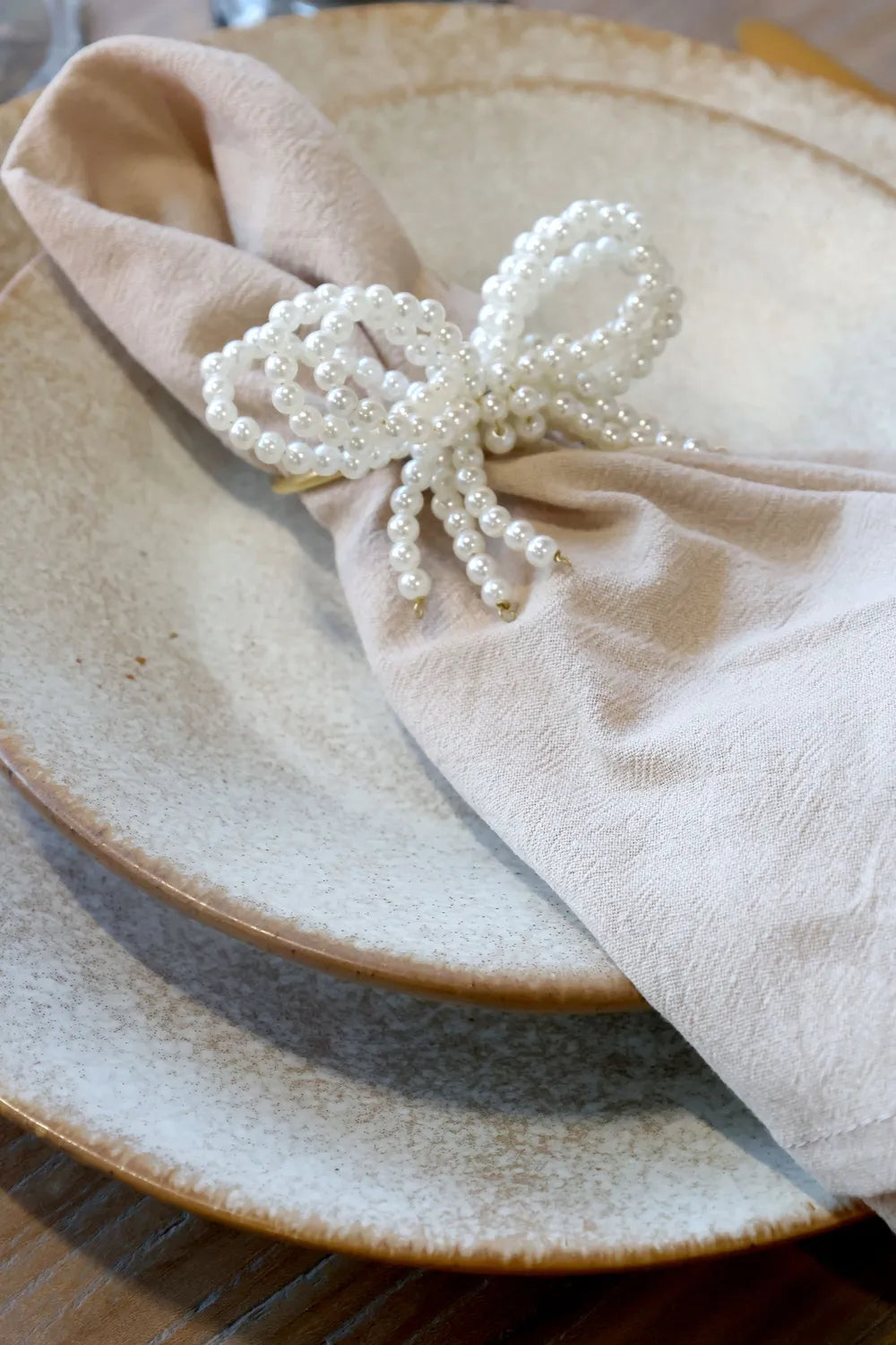 Chic Antique Handgemachter Serviettenring mit Perlen