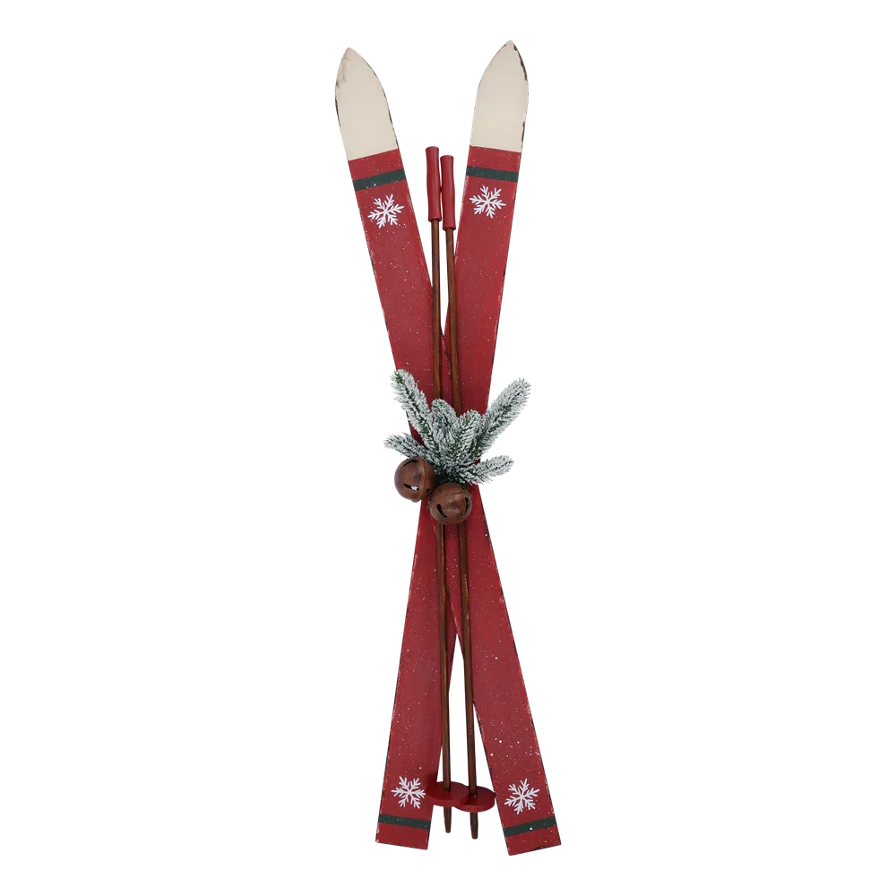 Chic Antique Weihnachtsdeko Vintage Ski Stöcken