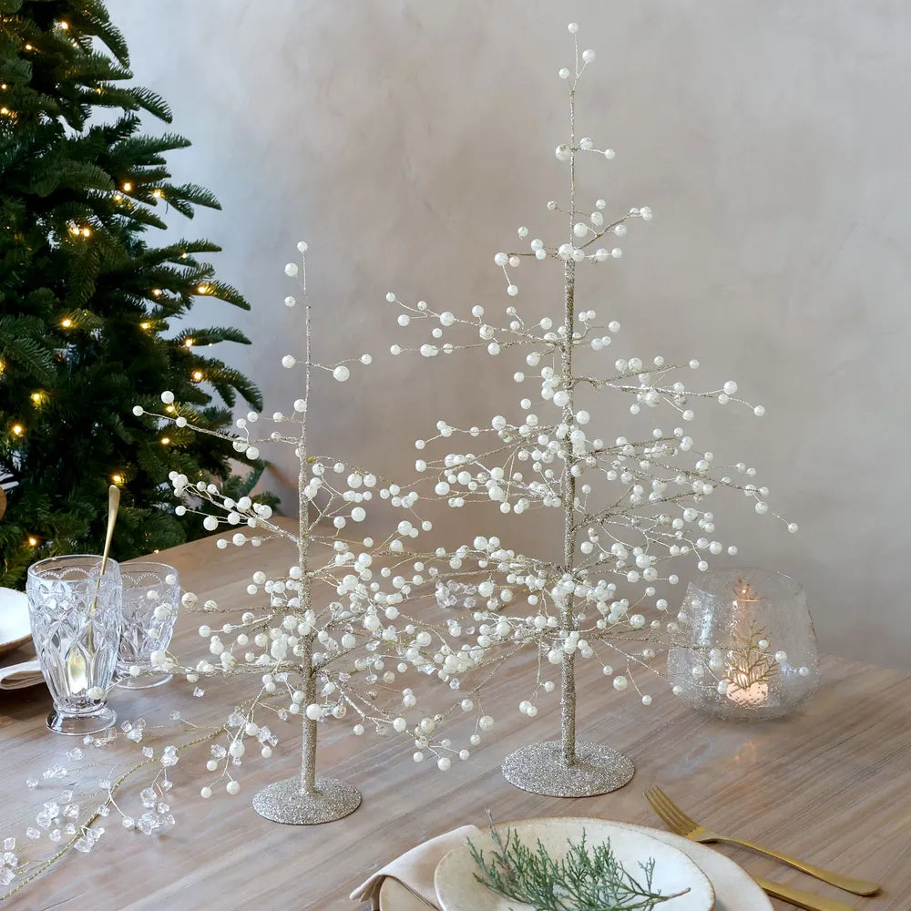 Chic Antique Weihnachtsbaum Perlen Golddraht H42