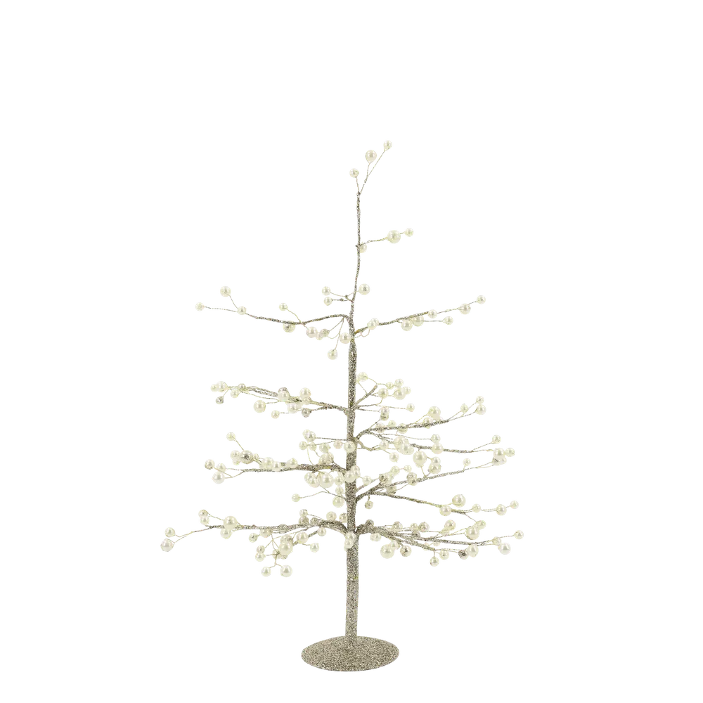 Chic Antique Weihnachtsbaum Perlen Golddraht H42