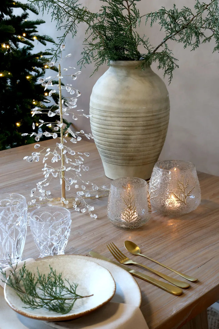 Chic Antique - Weihnachtsbaum mit Acrylprismen und Golddraht — Höhe: 42 cm
