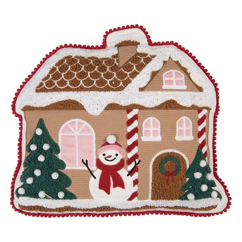 Clayre & Eef. Dekokissen Lebkuchenhaus aus Polyester