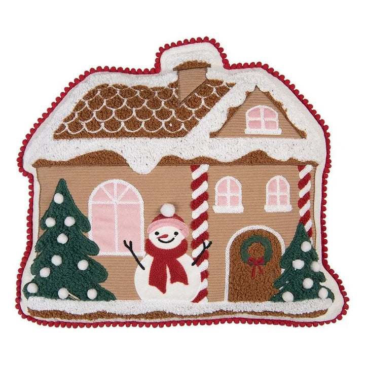 Clayre &amp; Eef. Dekokissen Lebkuchenhaus aus Polyester