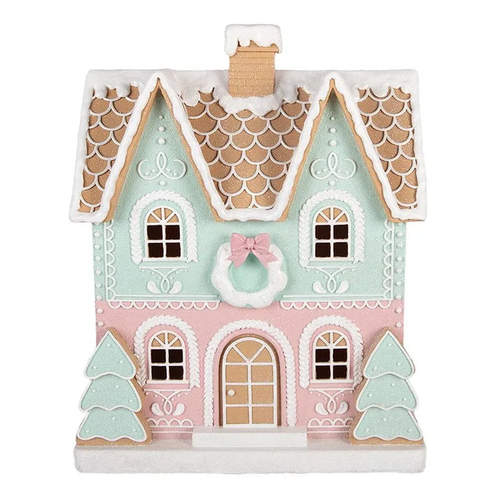 Clayre &amp; Eef. Lebkuchenhaus Dekofigur Pastellfarben