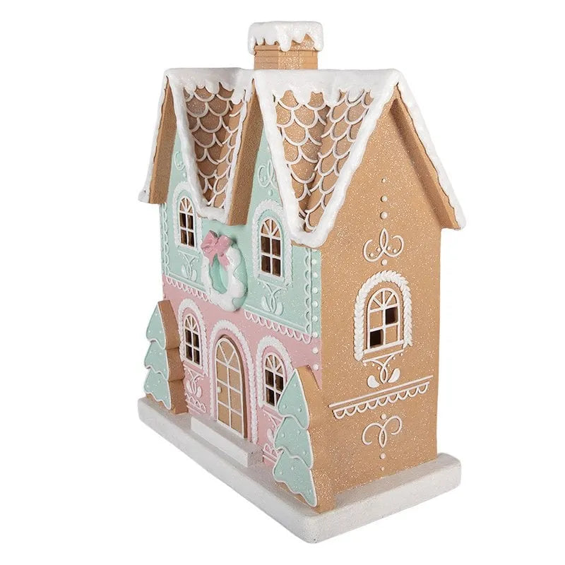Clayre & Eef. Lebkuchenhaus Dekofigur Pastellfarben