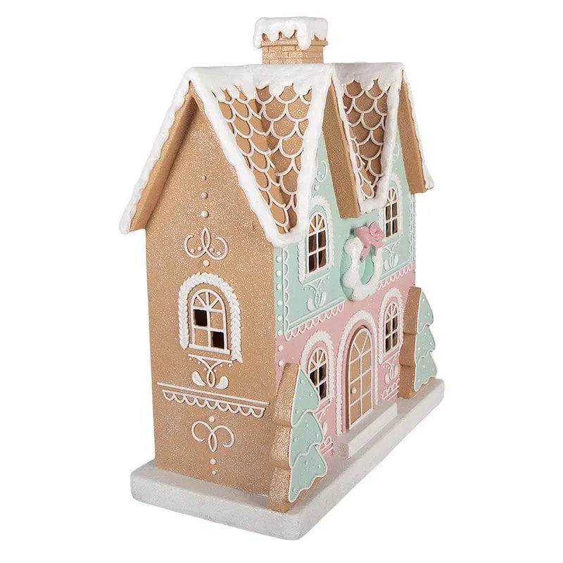 Clayre &amp; Eef. Lebkuchenhaus Dekofigur Pastellfarben