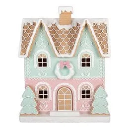 Clayre &amp; Eef. Lebkuchenhaus Dekofigur Pastellfarben