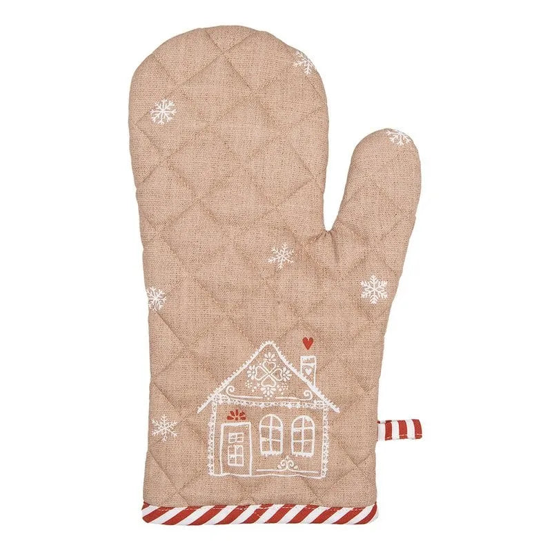 Clayre &amp; Eef. Ofenhandschuh Lebkuchenhaus Motiv