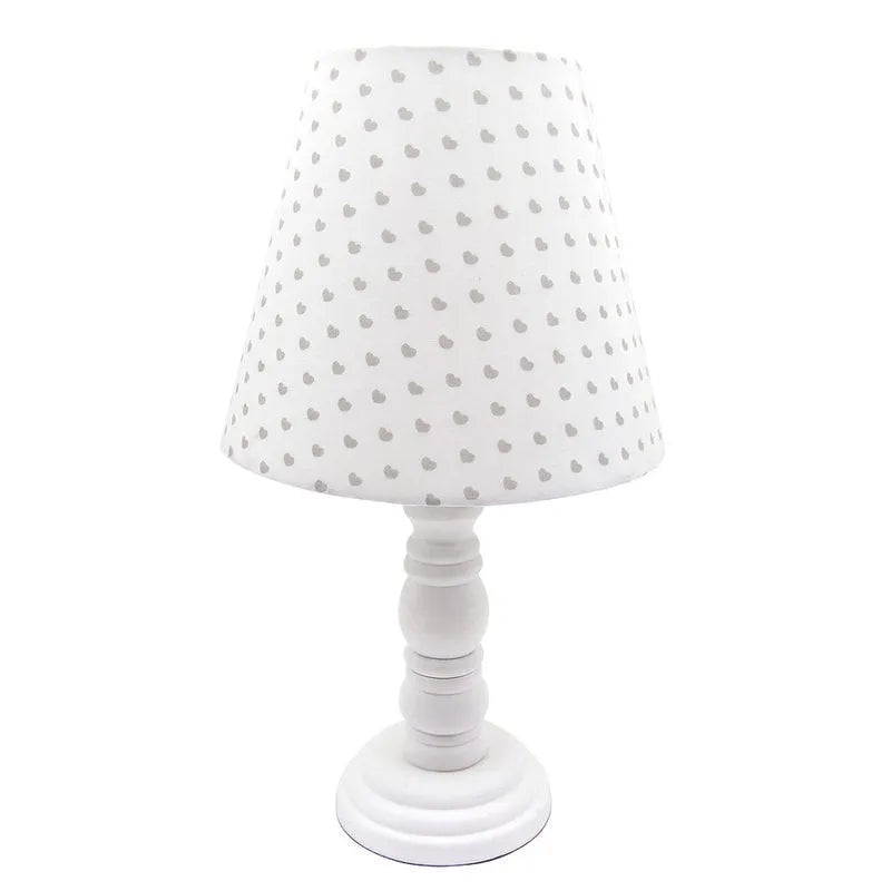 Clayre & Eef. Tischlampe Holz Herz Lampenschirm Weiß
