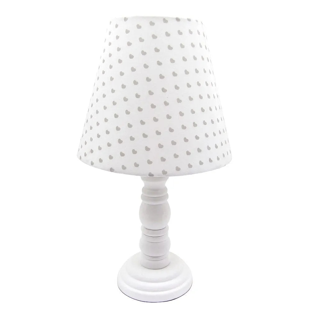 Clayre &amp; Eef. Tischlampe Holz Herz Lampenschirm Weiß