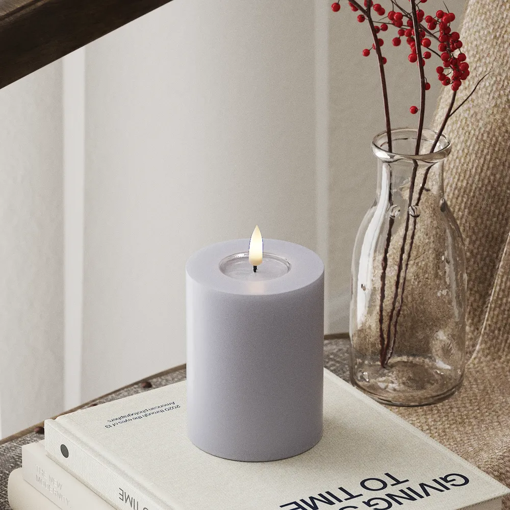 Deluxe Homeart LED Kerze Blockkerze Real Flame
