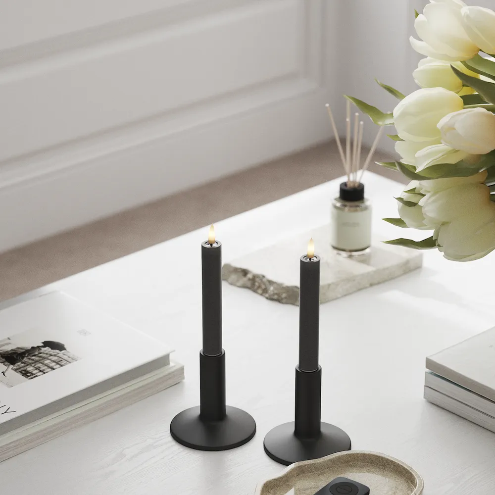Deluxe Homeart LED Kerze Stabkerzen Set Real Flame
