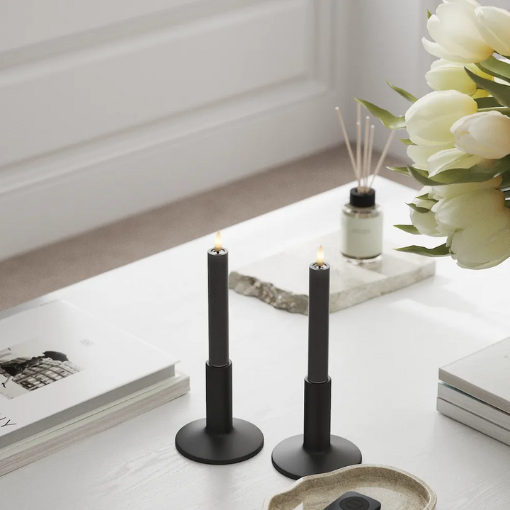 Deluxe Homeart LED Kerze Stabkerzen Set Real Flame