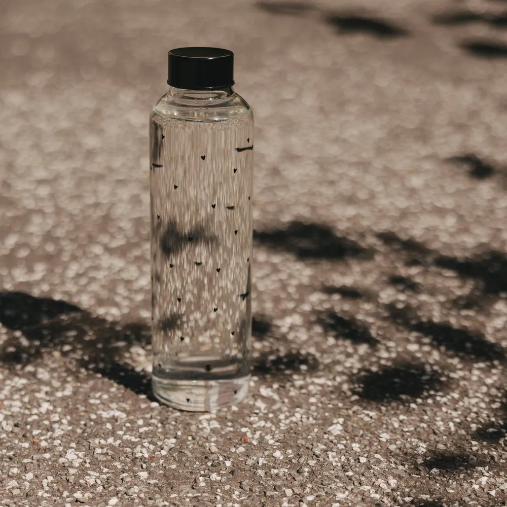 Eulenschnitt Trinkflasche Herzen Borosilikatglas