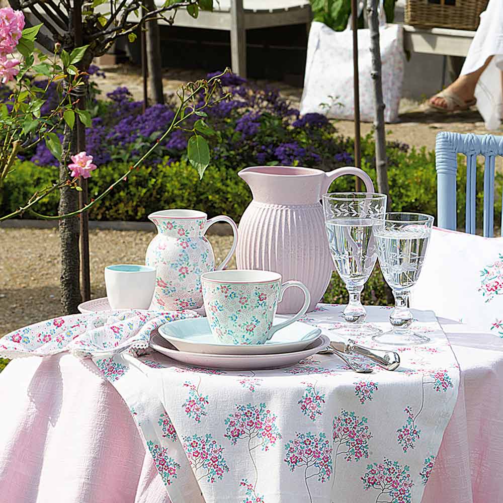 GreenGate - Desdemona Tischläufer Piece Printed White 140x45 cm