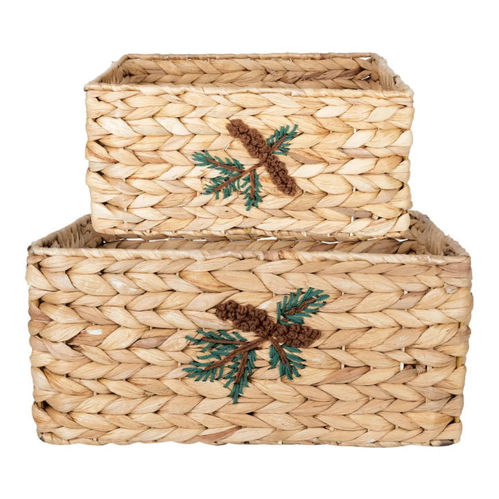 GreenGate - Naturkorb mit Zapfen Set 2 Stück assortiert