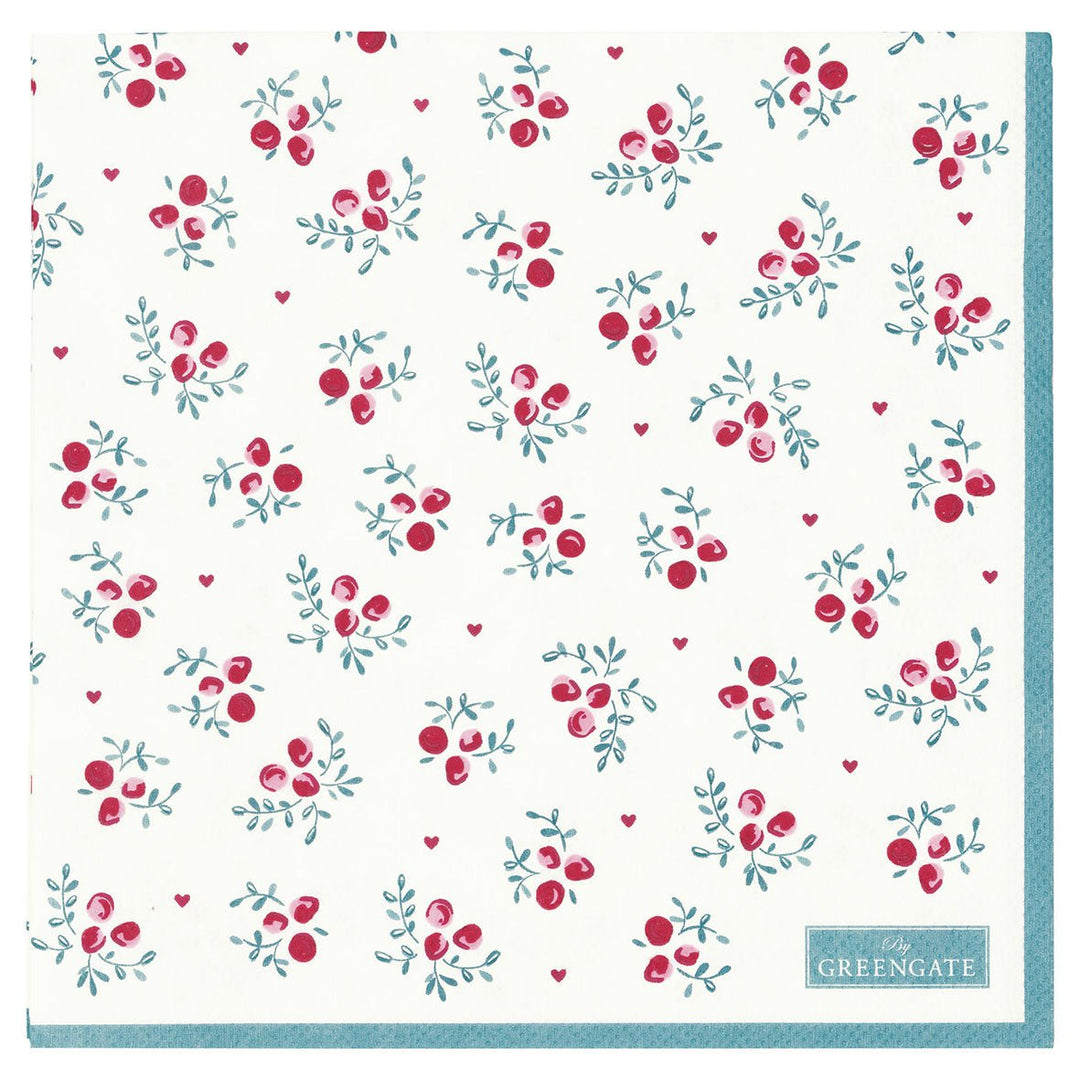GreenGate - Belia Papierservietten groß White 20 Stück