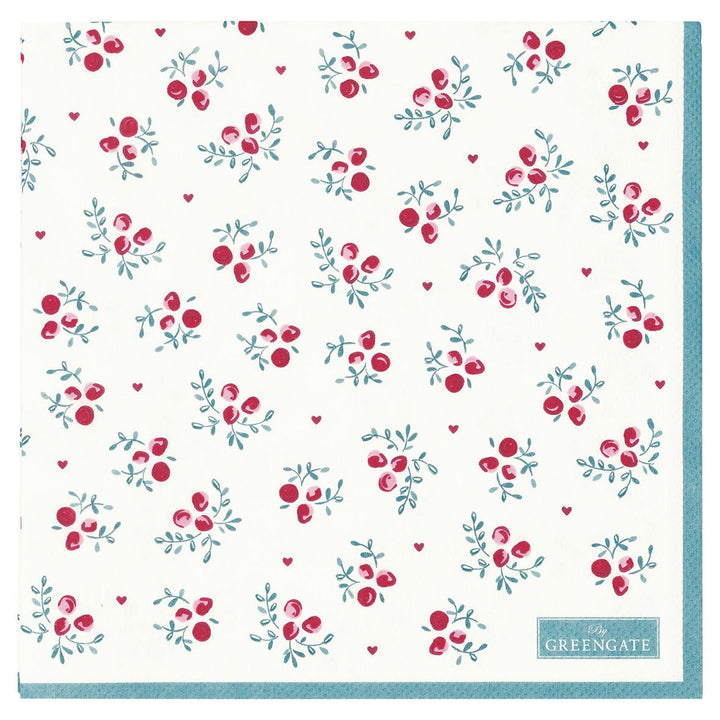GreenGate - Belia Papierservietten groß White 20 Stück