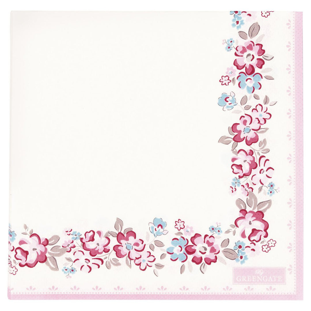 GreenGate - Elba Papierservietten groß White 20 Stück
