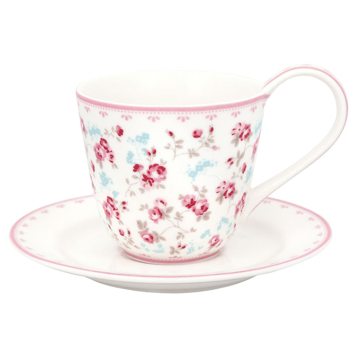 GreenGate - Elsy Tasse mit Untertasse White