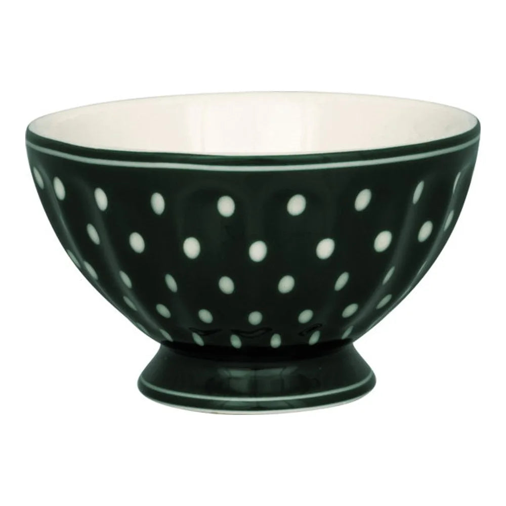 GreenGate - Dotty French Bowl Medium dunkelgrün
