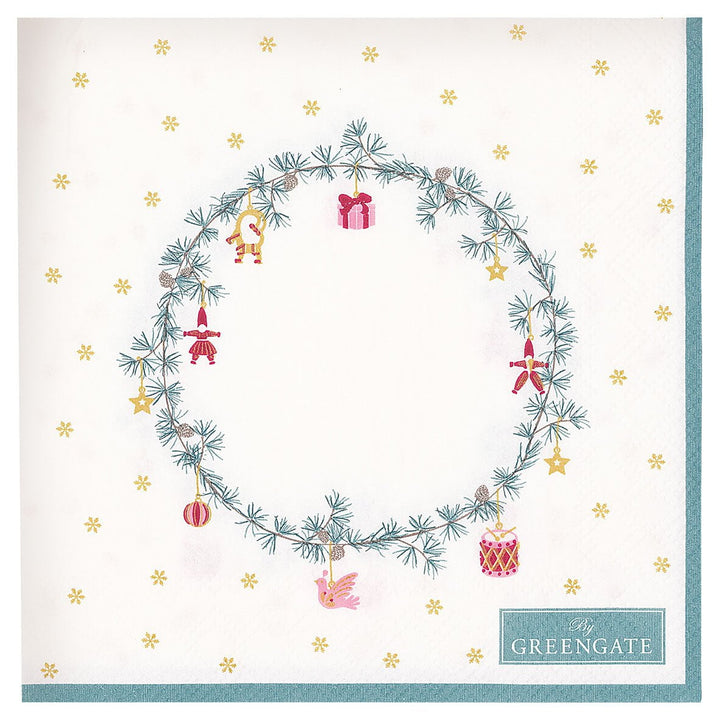GreenGate - Juana Papierservietten klein White 20 Stück