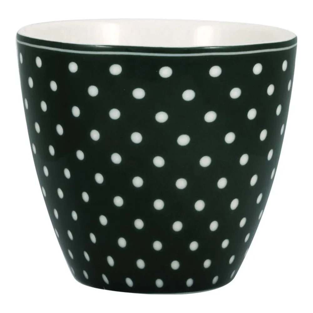 GreenGate - Dotty Latte cup dark green