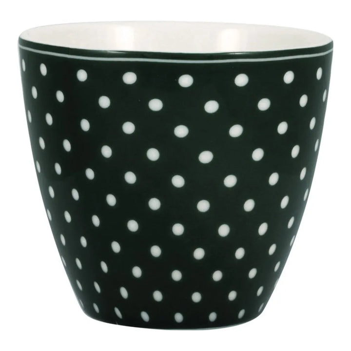 GreenGate - Dotty Latte cup dark green