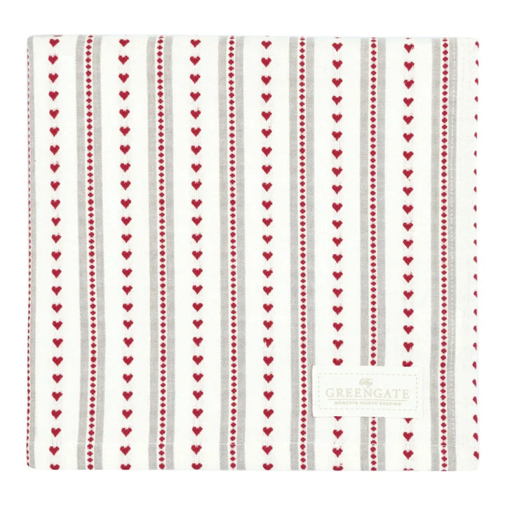 GreenGate - Esther Tischdecke rot gewebt 100x100cm